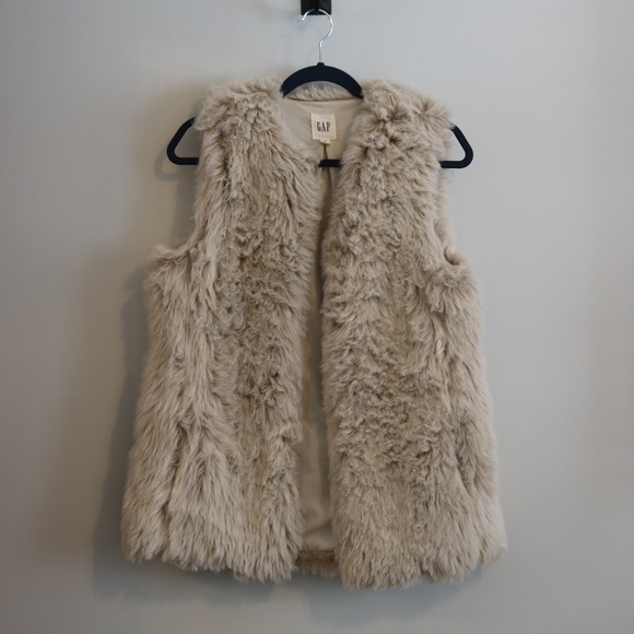 New Without Tags - Gap Fur Tunic Length Vest - Picture 1 of 10